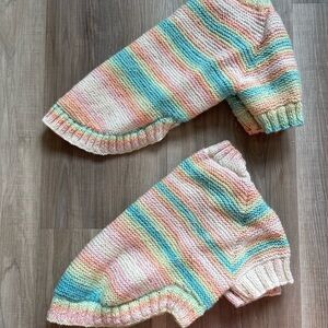 Pastel Rainbow Knit Dog Sweater - Soft Striped Pullover